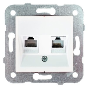Panasonic Karre Gniazdo komputerowe podwójne 2xRJ45 kat.5e biały - 90963634