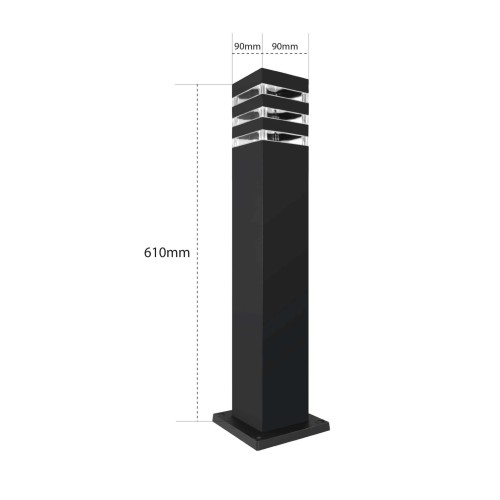Słupek ogrodowy MALIBU E27 61 cm czarny