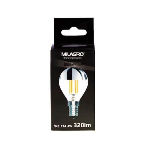 Żarówka LED filament E14 G45 4W 2700K TOP SILVER
