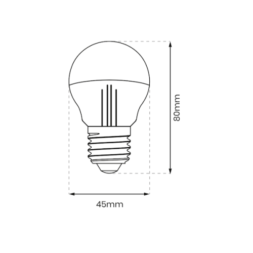 Żarówka LED filament E27 G45 4W srebrna