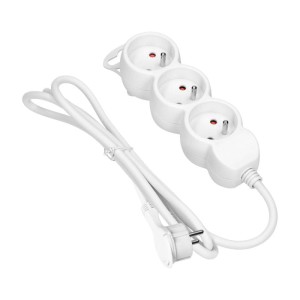Przedłużacz listwa zasilająca 3 gniazda 5m  płaska wtyczka biały