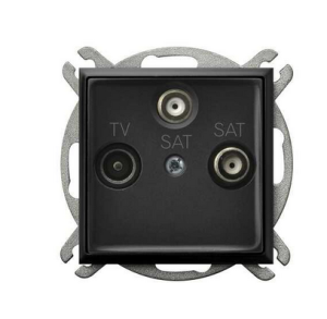 Ospel Aria czarny gniazdo  RTV - 2 x SAT końcowe - GPA-U2S/M/33