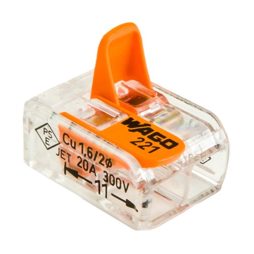 Szybkozłączka linka drut 2x0,2-4mm2 10szt. - WAGO 221-412