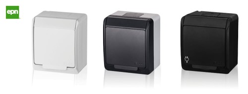 HERMES Gniazdo pojedyncze natynkowe Schuko IP44 antracyt - 0324-07