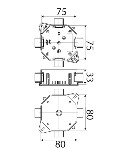 Puszka hermetyczna PG16 IP67 z wkładem (5x4mm2) czarna - 0298-09
