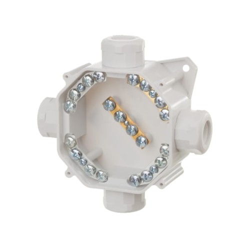 Puszka hermetyczna PG16 IP67 z wkładem (5x4mm2) szara - 0298-00