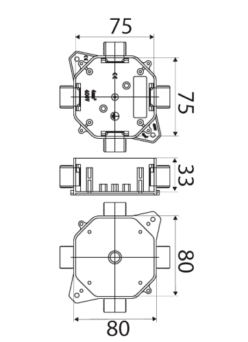 Puszka hermetyczna PG16 IP67 z wkładem (5x4mm2) szara - 0298-00
