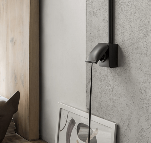 AQUACLICK Gniazdo pojedyncze czarne schuko klapka czarna - ACGSZ1C/49