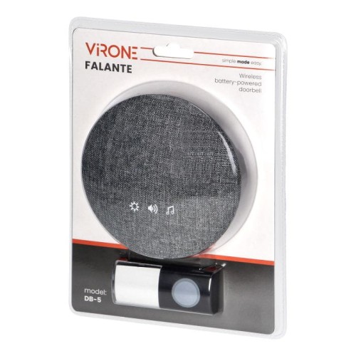 Dzwonek bezprzewodowy bateryjny szary/czarny - DB-5