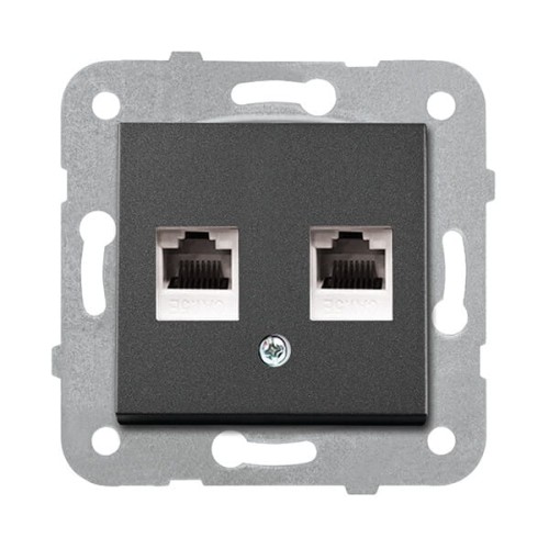 Panasonic Novella Gniazdo komputerowe podwójne RJ45 kat 5e czarny - 92105534M