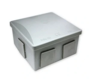 Puszka natynkowa 80x80x40 IP44 6 dławików klik szara - S-BOX036