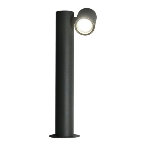 Lampa ogrodowa stojąca słupek PINO GU10 o wysokości 44 cm, w kolorze czarnym. Posiada cylindryczny kształt z głowicą oświetleniową skierowaną w bok, zamontowaną na górze. Wykonana z metalu, idealna do oświetlenia przestrzeni zewnętrznych.