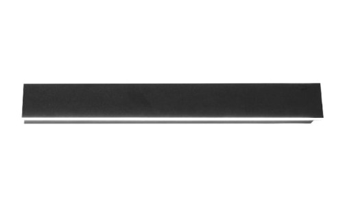 Oprawa elewacyjna LED LARA 30W, długość 100 cm, w kolorze czarnym. Prosta, prostokątna konstrukcja z wbudowanym oświetleniem LED, montowana poziomo. Gładka, matowa powierzchnia, idealna do oświetlenia elewacji budynków.