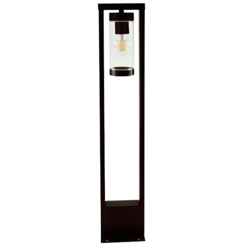 Lampa ogrodowa słupek SPECTRA o wysokości 80 cm, w kolorze czarnym. Posiada prostą, nowoczesną konstrukcję z przezroczystym kloszem, w którym widoczna jest żarówka. Stojąca, z płaską podstawą, idealna do oświetlenia ogrodu lub ścieżek.