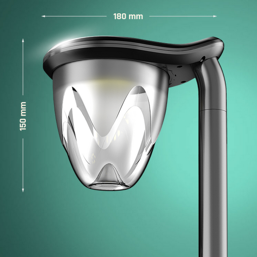 Lampa solarna Brilo wbijana / naścienna 1W czarna 74cm