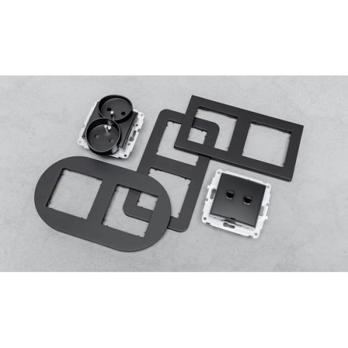 Karlik MINI Ramka pojedyncza zaokrąglona szary mat - 27MRTZ-1