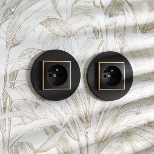 Karlik MINI Ramka pojedyncza okrągła czarny mat – 12MRTO-1