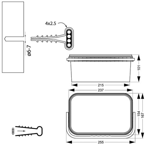 Uchwyt szybkiego montażu USMP 4 BOX biały 500szt. YDYp 4x2,5/4x1,5