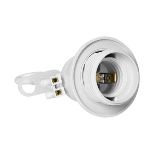 Oprawka remontowa E27 z kołnierzem biała