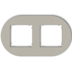 Karlik MINI Ramka podwójna okrągła taupe beżowy – 60MRTO-2