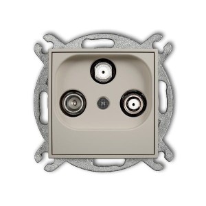 Karlik MINI Gniazdo TV-2xSAT taupe beżowy – 60MGSN