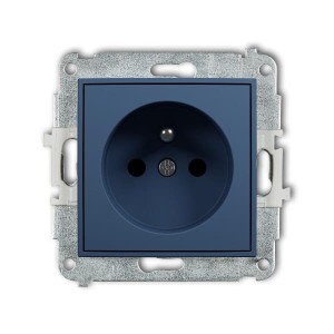 Karlik MINI Gniazdo pojedyncze z uziemieniem navy blue – 64MGP-1ZP