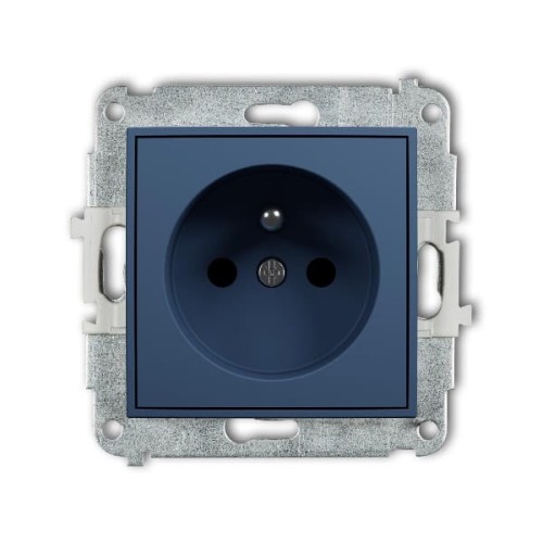 Karlik MINI Gniazdo pojedyncze z uziemieniem navy blue – 64MGP-1ZP