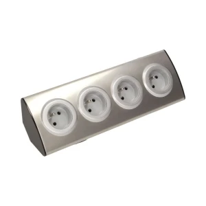 Gniazdo meblowe nablatowe kuchenne 4x2P+Z, 230V inox - Orno OR-AE-1340