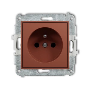 Karlik MINI Gniazdo pojedyncze z uziemieniem terakota – 63MGP-1ZP