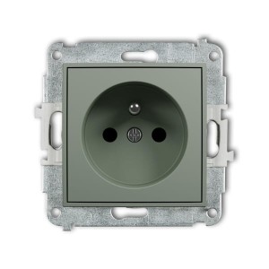 Karlik MINI Gniazdo pojedyncze z uziemieniem szałwiowy – 61MGP-1ZP