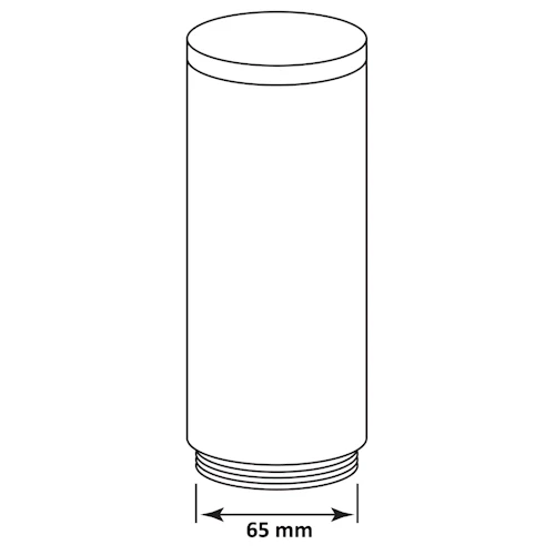 Klosz do lampy LIVIA Goldlux w kształcie cylindrycznym, z gwintem u dołu. Wysokość ściśle określona, średnica 65 mm. Kolor biały, matowy, bez dodatkowych zdobień.